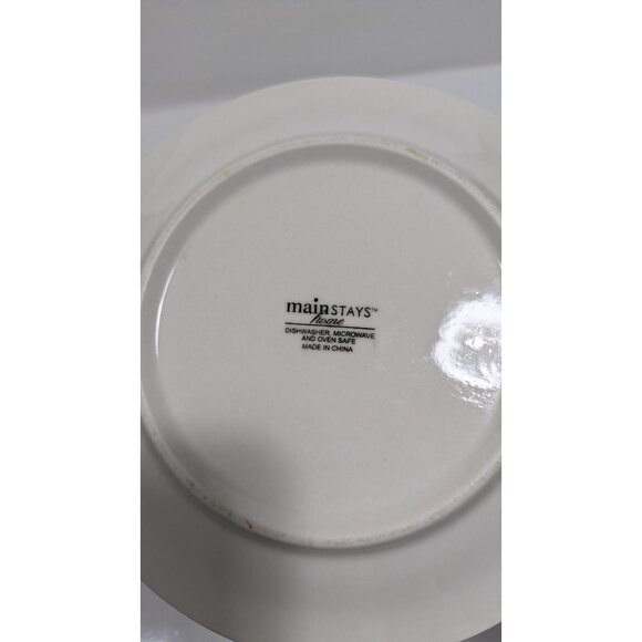 Mainstays White 7" Plate With Blue Double Stripe Design Dishwasher & Microwave S - Picture 6 of 6